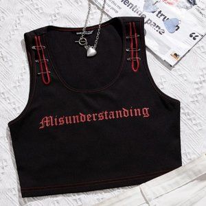 Letter Graphic Crop Top